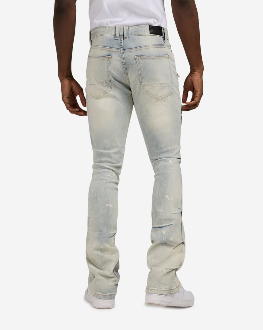 Stacked Flare Graphic Jeans