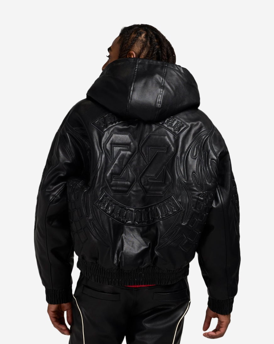 Racing PU Hooded Jacket